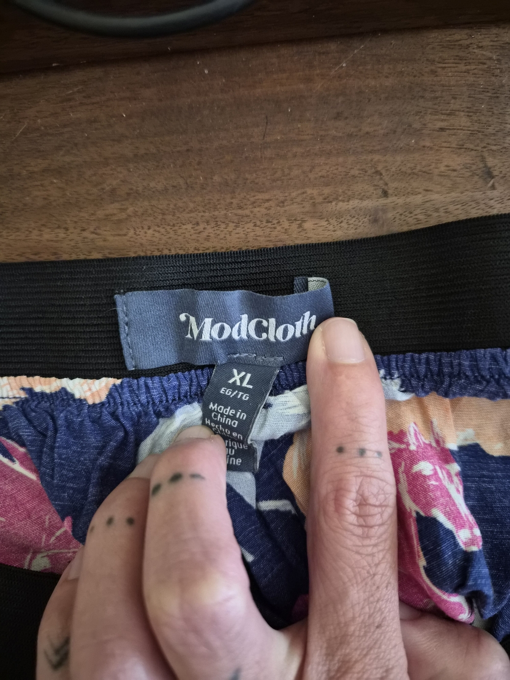 Modcloth Navy Midi Skirt with Colorful Horse Motif - Picture 3 of 3